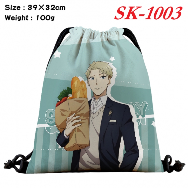 SPY×FAMILY cartoon Waterproof Nylon Full Color Drawstring Pocket 39x32cm SK-1003