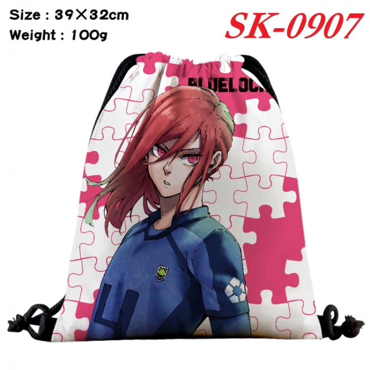 BLUE LOCK cartoon Waterproof Nylon Full Color Drawstring Pocket 39x32cm SK-0907