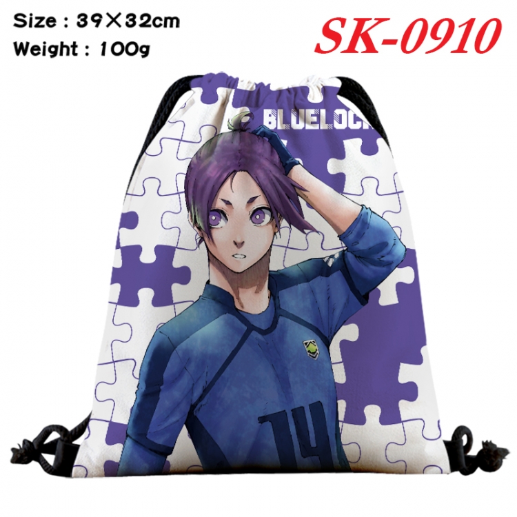 BLUE LOCK cartoon Waterproof Nylon Full Color Drawstring Pocket 39x32cm SK-0910