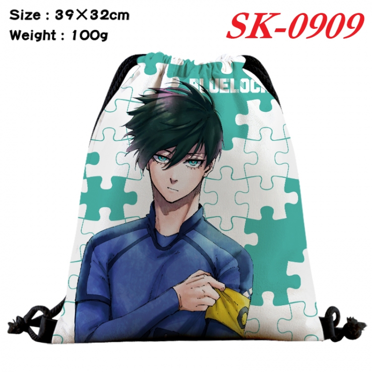 BLUE LOCK cartoon Waterproof Nylon Full Color Drawstring Pocket 39x32cm SK-0909