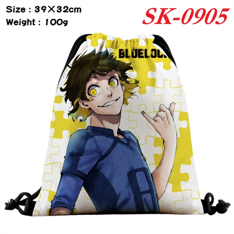 BLUE LOCK cartoon Waterproof Nylon Full Color Drawstring Pocket 39x32cm  SK-0905