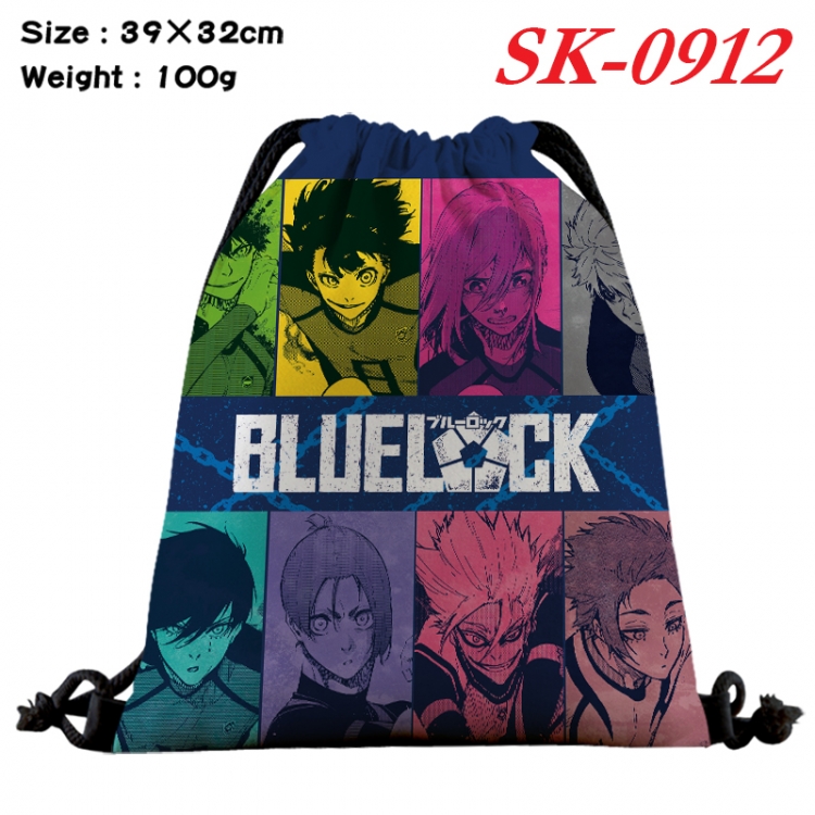 BLUE LOCK cartoon Waterproof Nylon Full Color Drawstring Pocket 39x32cm SK-0912