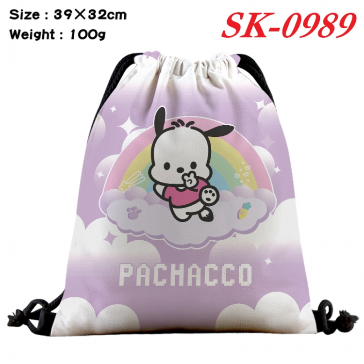 sanrio cartoon Waterproof Nylon Full Color Drawstring Pocket 39x32cm SK-0989