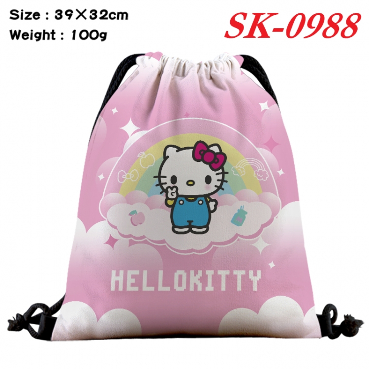 sanrio cartoon Waterproof Nylon Full Color Drawstring Pocket 39x32cm SK-0988