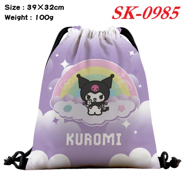 sanrio cartoon Waterproof Nylon Full Color Drawstring Pocket 39x32cm SK-0985