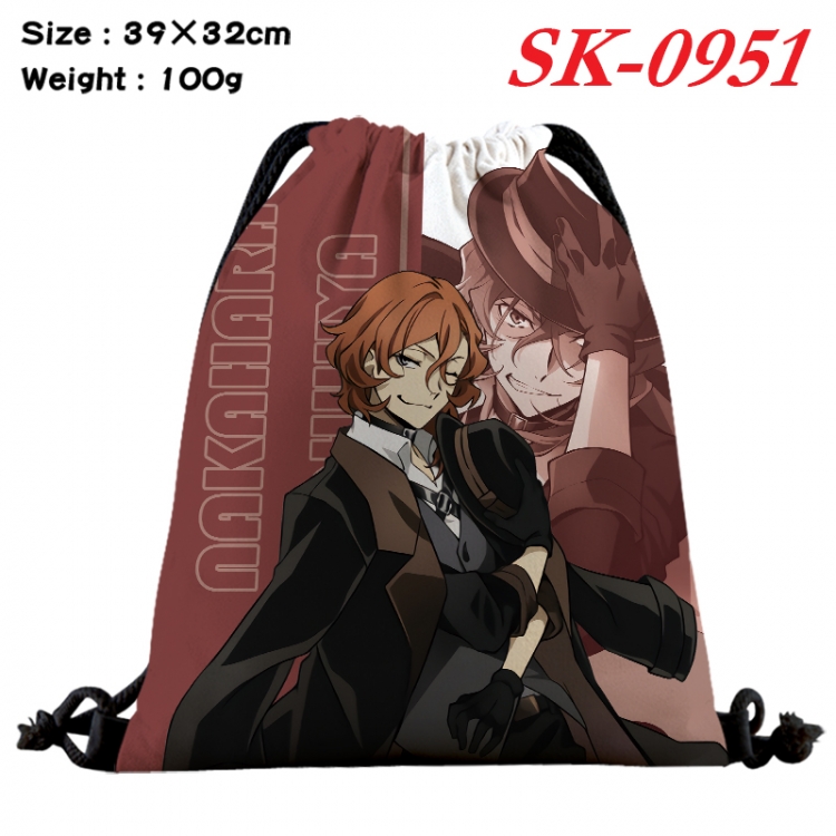 Bungo Stray Dogs cartoon Waterproof Nylon Full Color Drawstring Pocket 39x32cm SK-0951