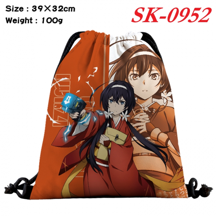 Bungo Stray Dogs cartoon Waterproof Nylon Full Color Drawstring Pocket 39x32cm SK-0952