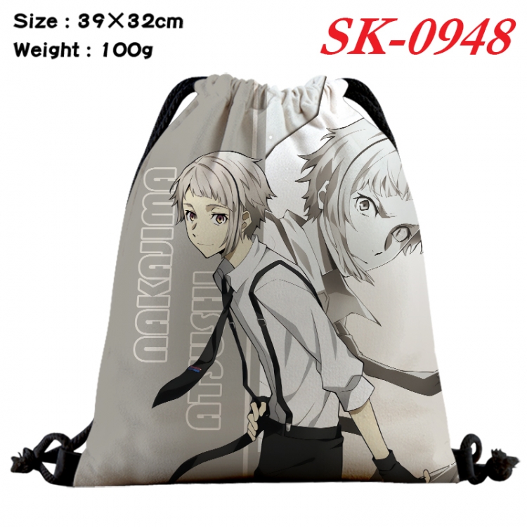 Bungo Stray Dogs cartoon Waterproof Nylon Full Color Drawstring Pocket 39x32cm SK-0948