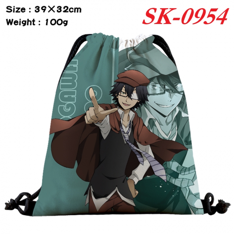 Bungo Stray Dogs cartoon Waterproof Nylon Full Color Drawstring Pocket 39x32cm SK-0954