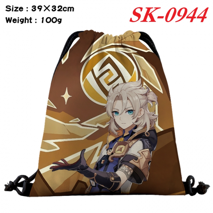 Genshin Impact cartoon Waterproof Nylon Full Color Drawstring Pocket 39x32cm SK-0944