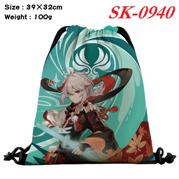 Genshin Impact cartoon Waterproof Nylon Full Color Drawstring Pocket 39x32cm SK-0940