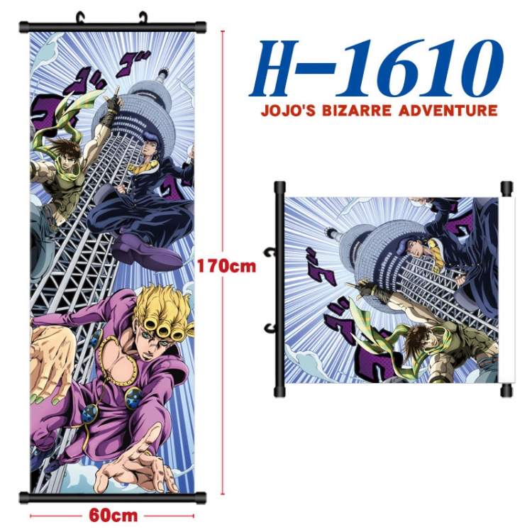 JoJos Bizarre Adventure Black plastic rod cloth hanging canvas painting Wall Scroll 60x170cm  H-1610