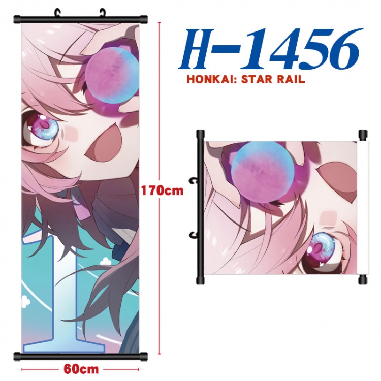 Honkai: Star Rail Black plastic rod cloth hanging canvas painting Wall Scroll 60x170cm  H-1456