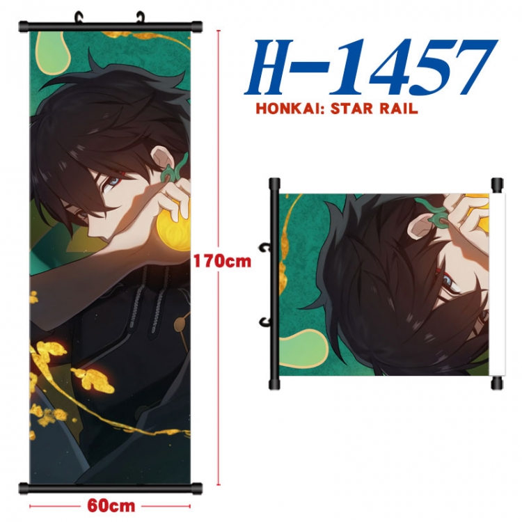 Honkai: Star Rail Black plastic rod cloth hanging canvas painting Wall Scroll 60x170cm  H-1457