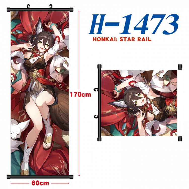 Honkai: Star Rail Black plastic rod cloth hanging canvas painting Wall Scroll 60x170cm  H-1473