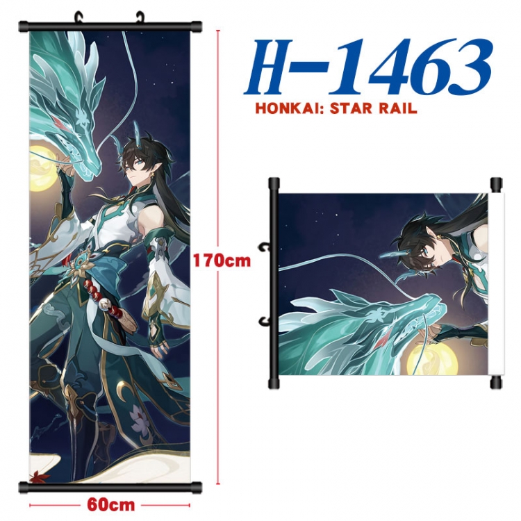 Honkai: Star Rail Black plastic rod cloth hanging canvas painting Wall Scroll 60x170cm H-1463