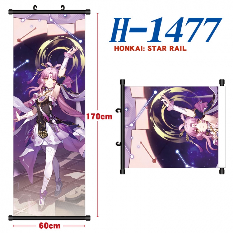 Honkai: Star Rail Black plastic rod cloth hanging canvas painting Wall Scroll 60x170cm  H-1477