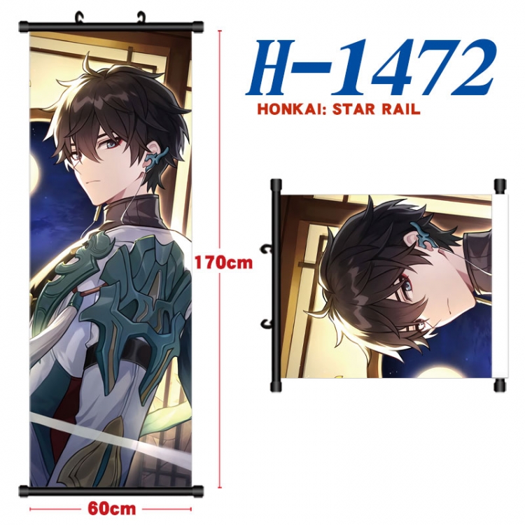 Honkai: Star Rail Black plastic rod cloth hanging canvas painting Wall Scroll 60x170cm H-1472