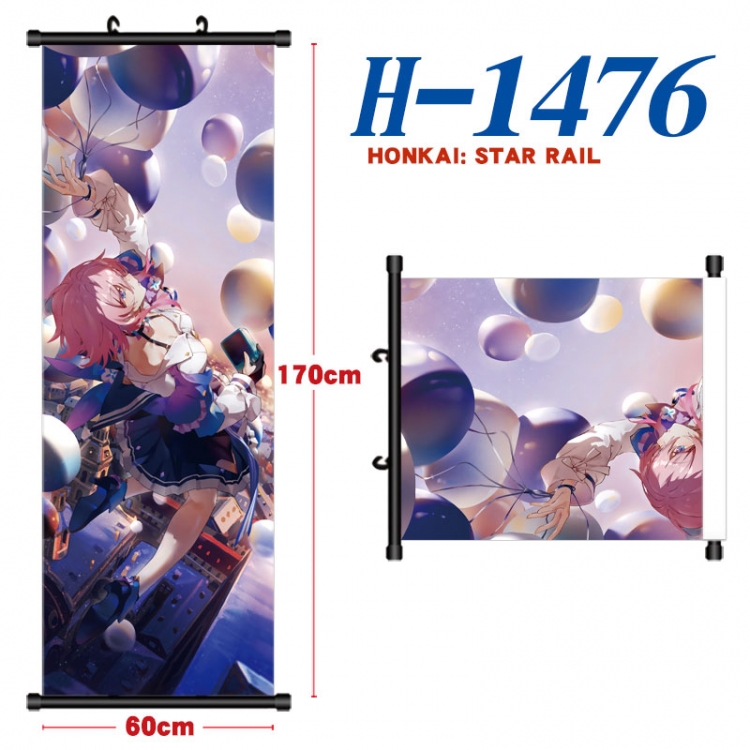 Honkai: Star Rail Black plastic rod cloth hanging canvas painting Wall Scroll 60x170cm  H-1476