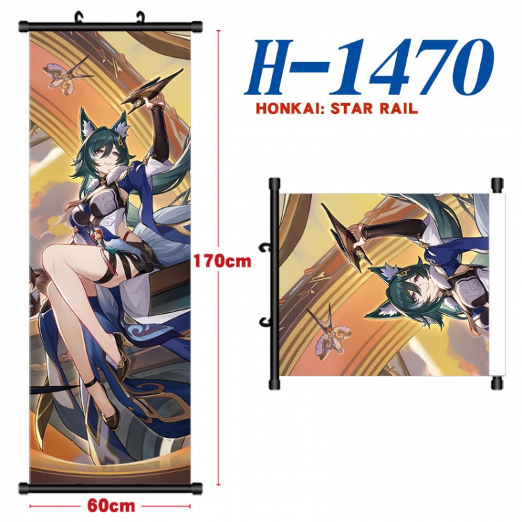 Honkai: Star Rail Black plastic rod cloth hanging canvas painting Wall Scroll 60x170cm  H-1470