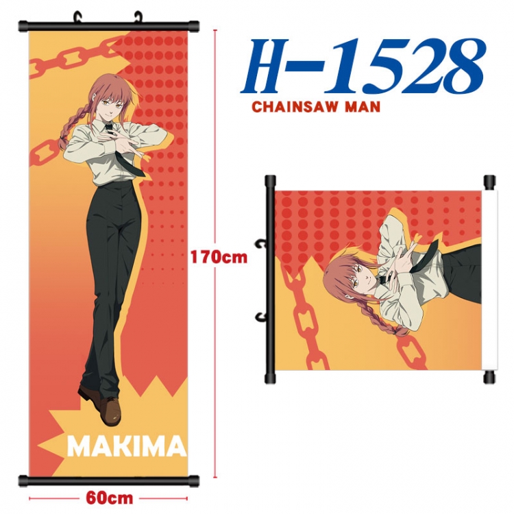 Chainsaw man Black plastic rod cloth hanging canvas painting Wall Scroll 60x170cm H-1528