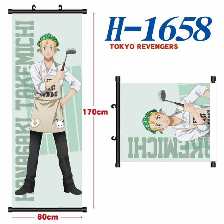 Tokyo Revengers  Black plastic rod cloth hanging canvas painting Wall Scroll 60x170cm  H-1658