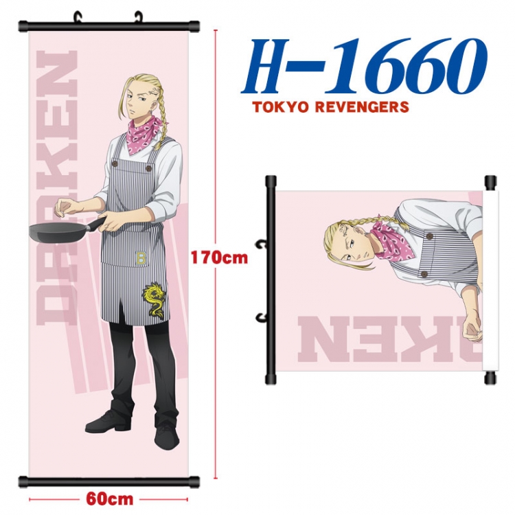 Tokyo Revengers  Black plastic rod cloth hanging canvas painting Wall Scroll 60x170cm  H-1660