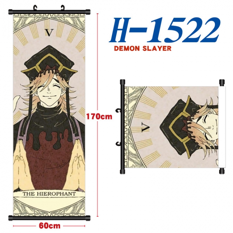 Demon Slayer Kimets Black plastic rod cloth hanging canvas painting Wall Scroll 60x170cm H-1522