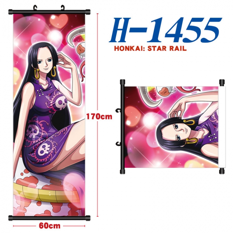 One Piece Black plastic rod cloth hanging canvas painting Wall Scroll 60x170cm  H-1455