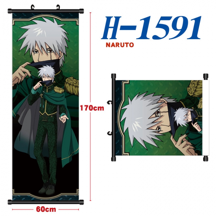 Naruto Black plastic rod cloth hanging canvas painting Wall Scroll 60x170cm H-1591