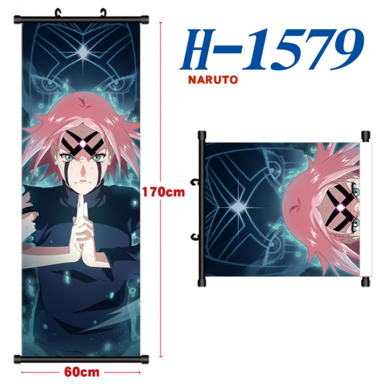 Naruto Black plastic rod cloth hanging canvas painting Wall Scroll 60x170cm H-1579