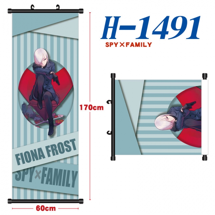 SPY×FAMILY Black plastic rod cloth hanging canvas painting Wall Scroll 60x170cm  H-1491