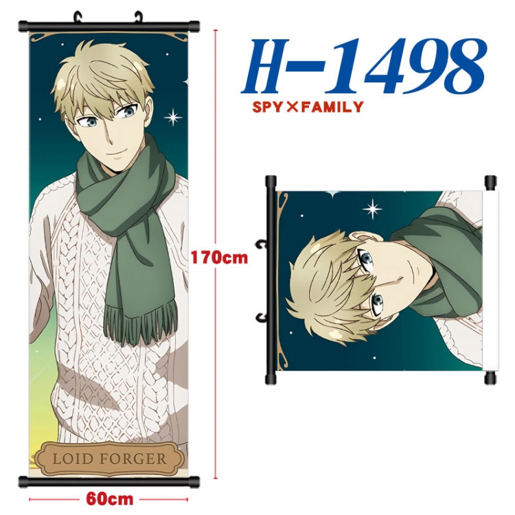 SPY×FAMILY Black plastic rod cloth hanging canvas painting Wall Scroll 60x170cm  H-1498