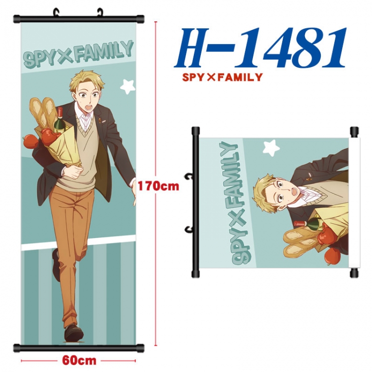 SPY×FAMILY Black plastic rod cloth hanging canvas painting Wall Scroll 60x170cm H-1481