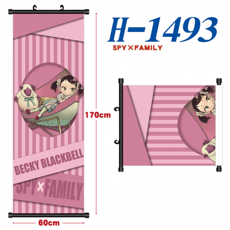 SPY×FAMILY Black plastic rod cloth hanging canvas painting Wall Scroll 60x170cm  H-1493