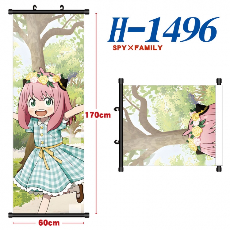 SPY×FAMILY Black plastic rod cloth hanging canvas painting Wall Scroll 60x170cm  H-1496