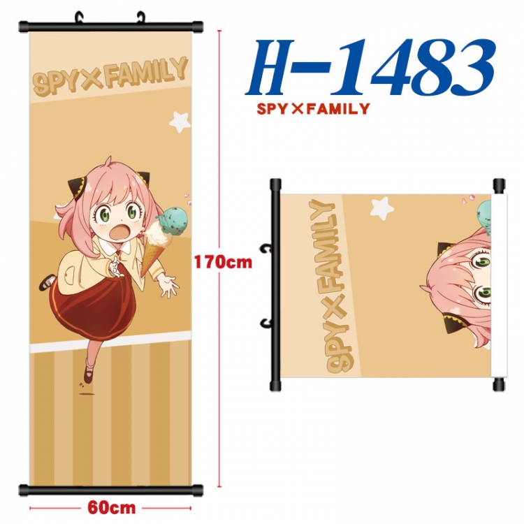 SPY×FAMILY Black plastic rod cloth hanging canvas painting Wall Scroll 60x170cm H-1483
