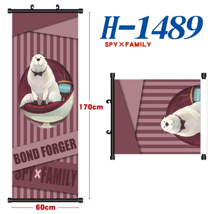 SPY×FAMILY Black plastic rod cloth hanging canvas painting Wall Scroll 60x170cm H-1489