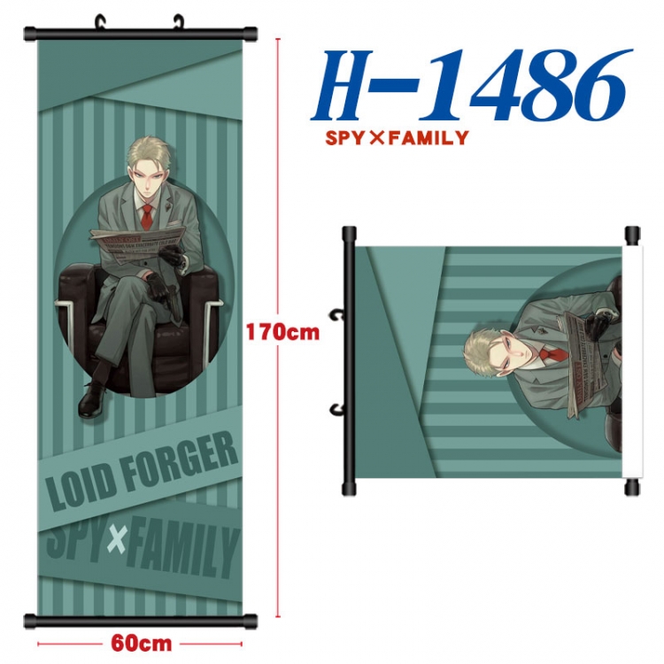 SPY×FAMILY Black plastic rod cloth hanging canvas painting Wall Scroll 60x170cm  H-1486