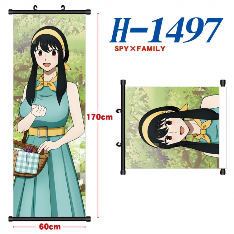 SPY×FAMILY Black plastic rod cloth hanging canvas painting Wall Scroll 60x170cm H-1497