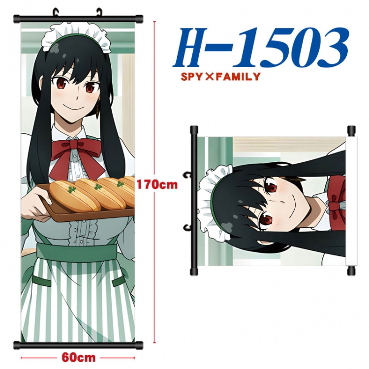 SPY×FAMILY Black plastic rod cloth hanging canvas painting Wall Scroll 60x170cm  H-1503