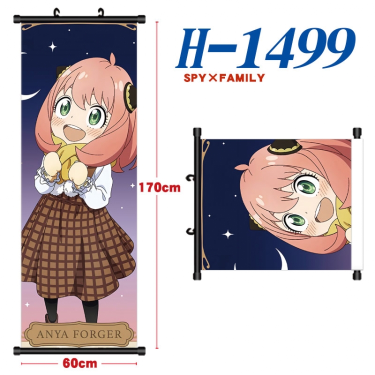 SPY×FAMILY Black plastic rod cloth hanging canvas painting Wall Scroll 60x170cm  H-1499