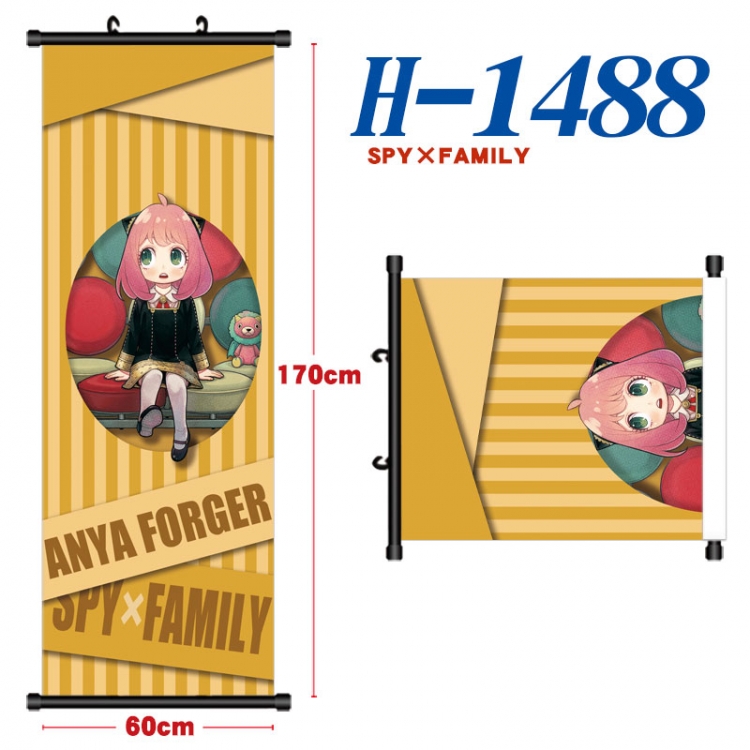 SPY×FAMILY Black plastic rod cloth hanging canvas painting Wall Scroll 60x170cm  H-1488