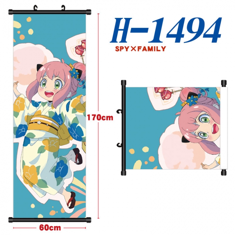 SPY×FAMILY Black plastic rod cloth hanging canvas painting Wall Scroll 60x170cm H-1494