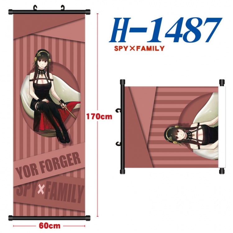 SPY×FAMILY Black plastic rod cloth hanging canvas painting Wall Scroll 60x170cm  H-1487