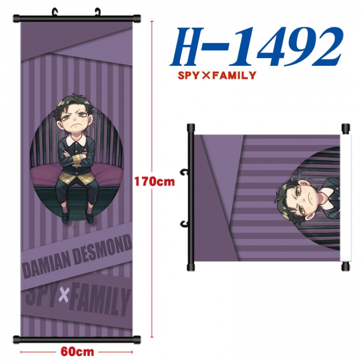 SPY×FAMILY Black plastic rod cloth hanging canvas painting Wall Scroll 60x170cm H-1492