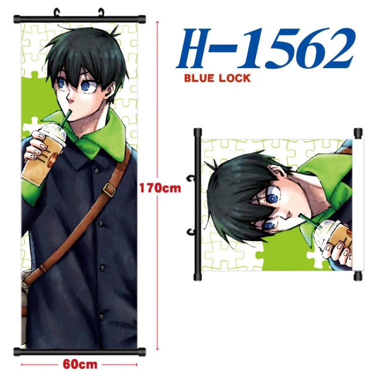 BLUE LOCK Black plastic rod cloth hanging canvas painting Wall Scroll 60x170cm H-1562