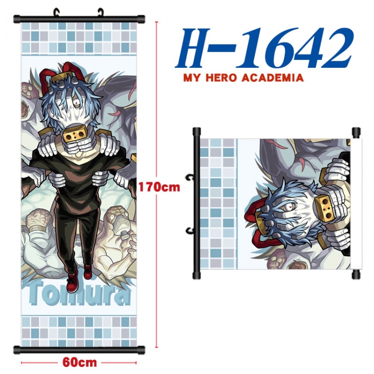 My Hero Academia Black plastic rod cloth hanging canvas painting Wall Scroll 60x170cm H-1642