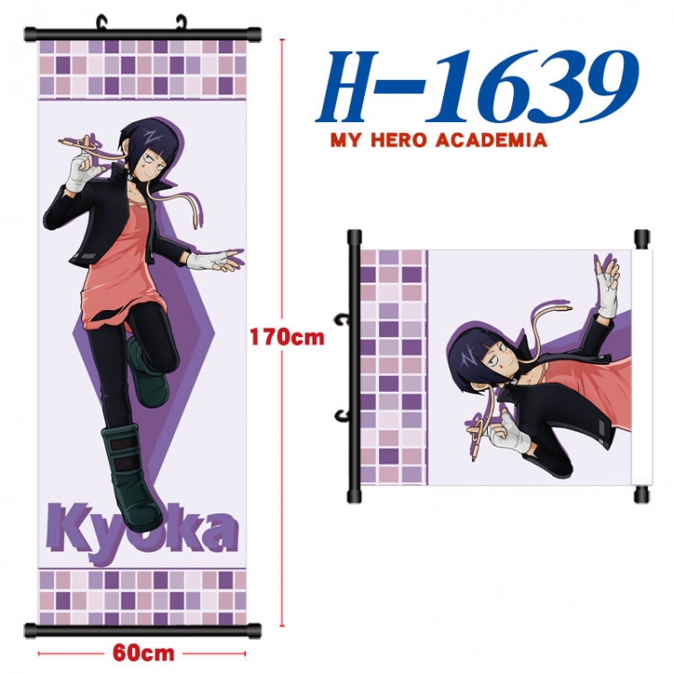 My Hero Academia Black plastic rod cloth hanging canvas painting Wall Scroll 60x170cm H-1639