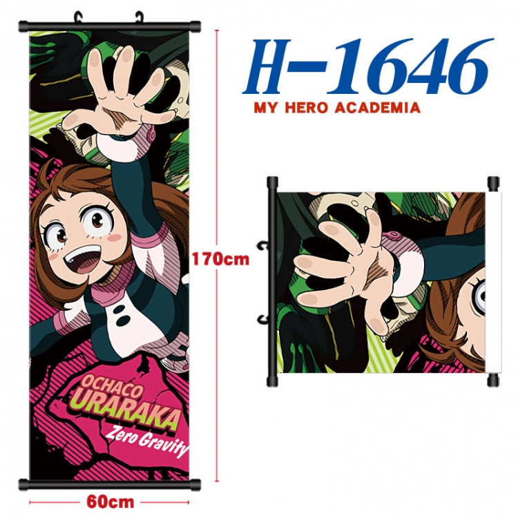 My Hero Academia Black plastic rod cloth hanging canvas painting Wall Scroll 60x170cm H-1646